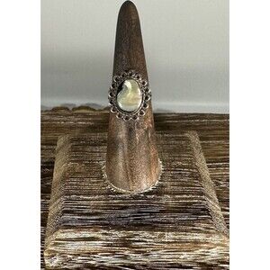 Vintage Bell Trading Post Native American 925 Silver Abalone Ring Sz 5.25